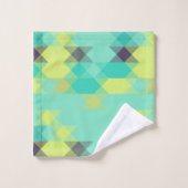 blue yellow turquoise yellow and aqua  バスタオルセット (ウォッシュタオル)