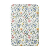 Blue Yellow Watercolor Wildflower  バスマット (正面縦)