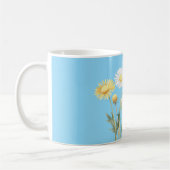 Blue Yellow White Flowers コーヒーマグカップ (左)