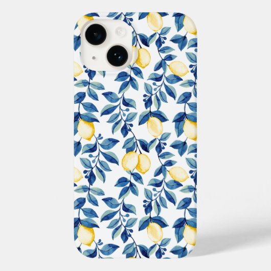 Blue Yellow Wildflower Lemon Case-Mate iPhoneケース (裏面)