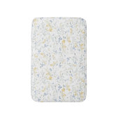 Blue Yellow Wildflower Pattern バスマット (正面縦)