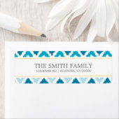 Blue Yellow Zigzag Tribal Pattern ラベル (インサイチュ)