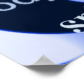 Blue Yin Yang Art Zen Holistic health ポスター (角)