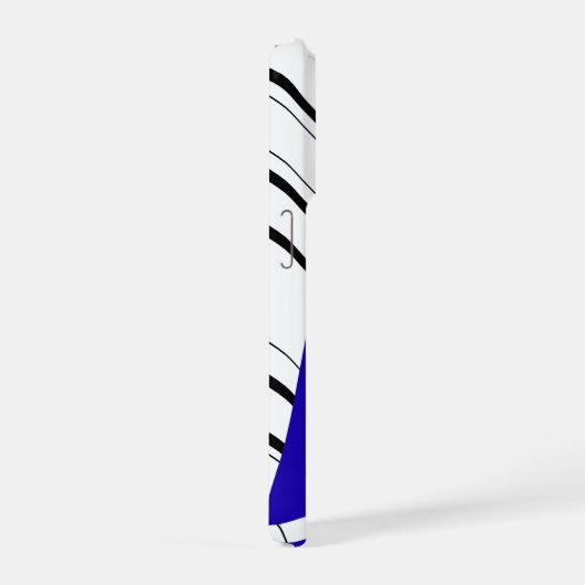 Blue Zig Zag Pattern iPhone Case iPhoneケース (右側面)