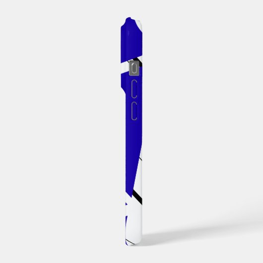 Blue Zig Zag Pattern iPhone Case iPhoneケース (左側面)