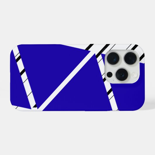 Blue Zig Zag Pattern iPhone Case iPhoneケース (裏面横)