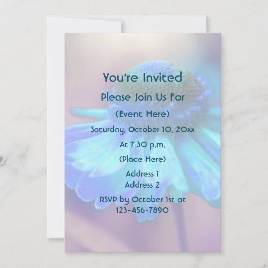 Blue Zinnia Flower   招待状 (正面)