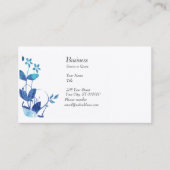 Blueattitudeかわいく芸術的なModerの水彩画の花柄 名刺 (正面)