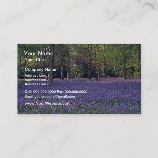 Bluebellの森、イギリスの花 名刺 (正面)