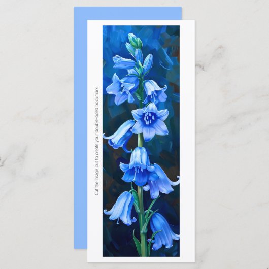 Bluebellの花の色彩の鮮やかしおりを作成する (正面/裏面)