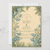 Bluebell Art Nouveau Wedding 招待状 (正面)