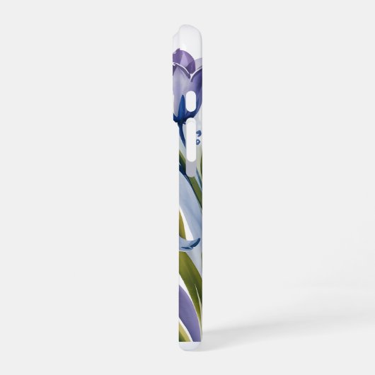 Bluebell Breeze Watercolor iPhoneケース (左側面)