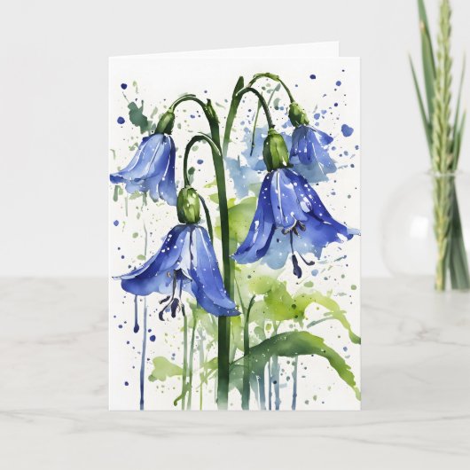 Bluebell - Watercolor flowers カード (正面)