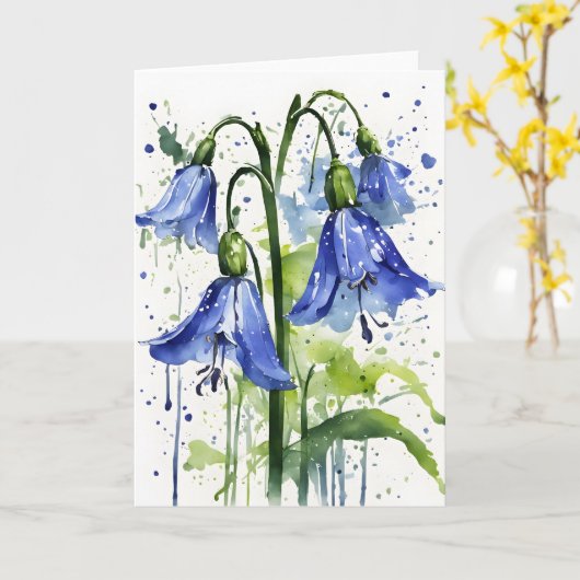Bluebell - Watercolor flowers カード (黄色い花)