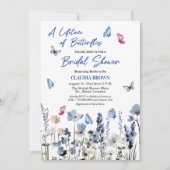 Bluebell Wildflowers QR Code Bridal Shower 招待状 (正面)