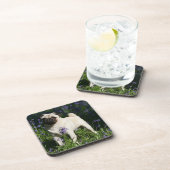 Bluebellsに立つ子鹿のパグ コースター (右側)