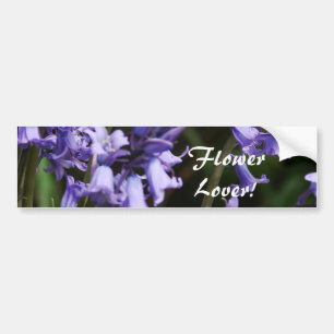 Bluebellsの花の自然の花の青い紫色の花 バンパーステッカー