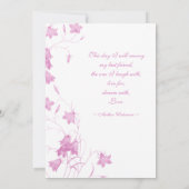 Bluebells -すみれ色5x7結婚式招待状 招待状 (裏面)