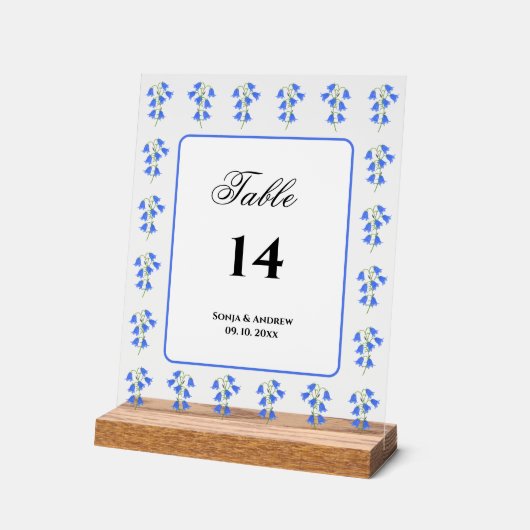 Bluebells アクリルサイン (傾斜)