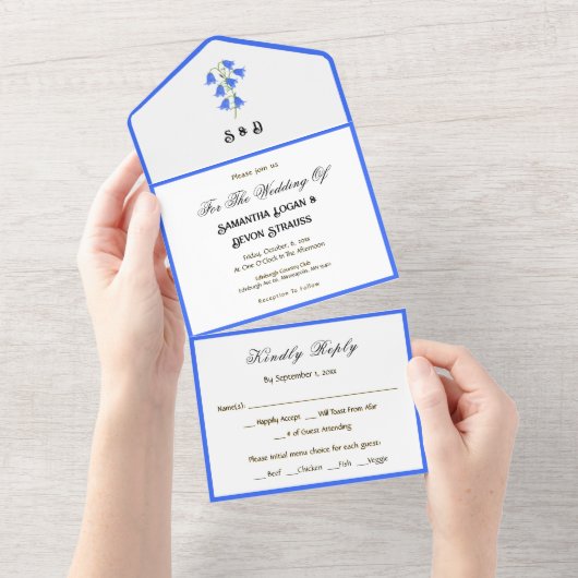 Bluebells All in One Wedding Invitation オールインワン招待状 (貼ってはがせる)