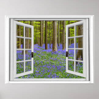 Bluebells and Treesビューウィフェイクンドウ ポスター