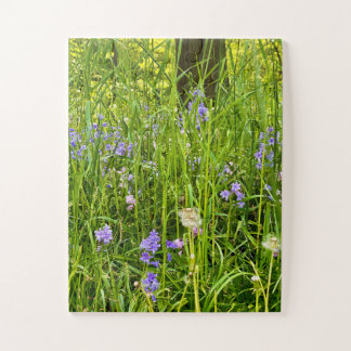 Bluebells & Dandelions in Wild Spring Grass ジグソーパズル