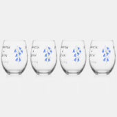 Bluebells Four Stemless Wine Glasses ステムなしワイングラス (正面)