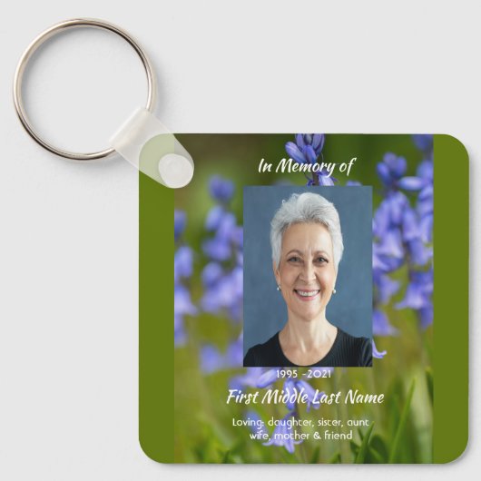  Bluebells Garden Flowers Memorial Keepsake  キーホルダー (正面)
