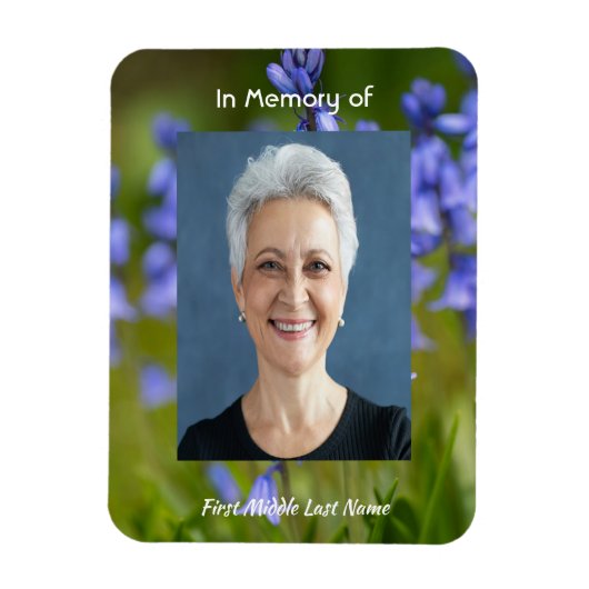 Bluebells Garden Flowers  Memorial Keepsake  マグネット (縦)