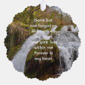 Bluebells Waterfall Landscape  Memorial Keepsake  オーナメントカード (裏面)