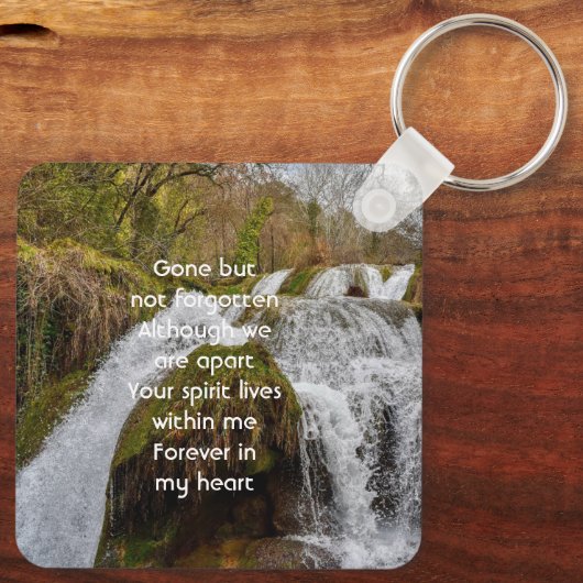  Bluebells Waterfall Landscape  Memorial Keepsake  キーホルダー (裏面)