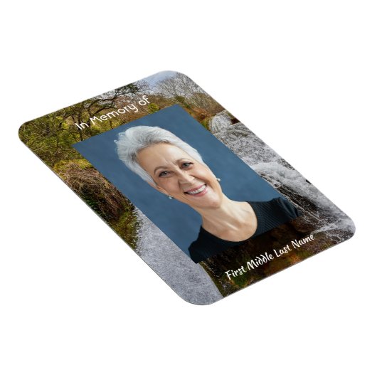 Bluebells Waterfall Landscape   Memorial Keepsake  マグネット (右側)