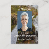 Bluebells Waterfall Landscape  Memorial Keepsake  名刺 (正面)