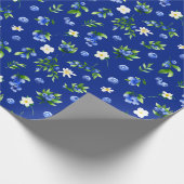 Blueberries and Foliage Pattern ラッピングペーパー (角)