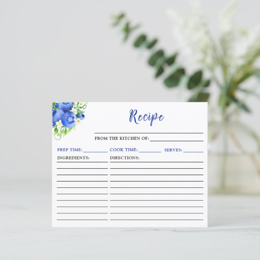 Blueberries and Foliage Recipe Card (スタンド正面)