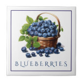 Blueberries Ceramic Tile タイル (正面)