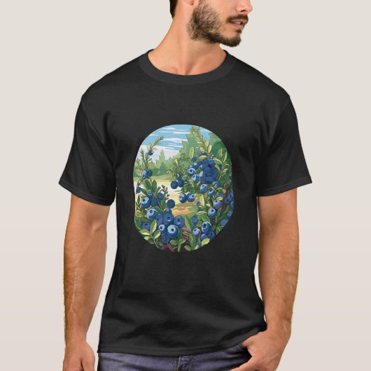 Blueberries Fruit Blueberries Fruit Vegan Garden Tシャツ (正面)