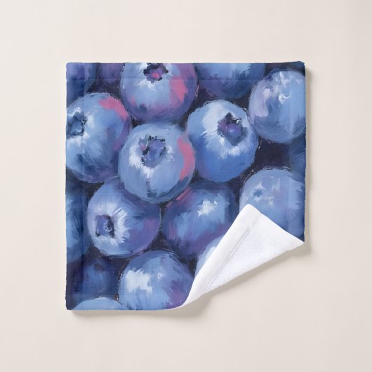 Blueberries | Fruit Watercolor Painted ウォッシュタオル (ウォッシュタオル)