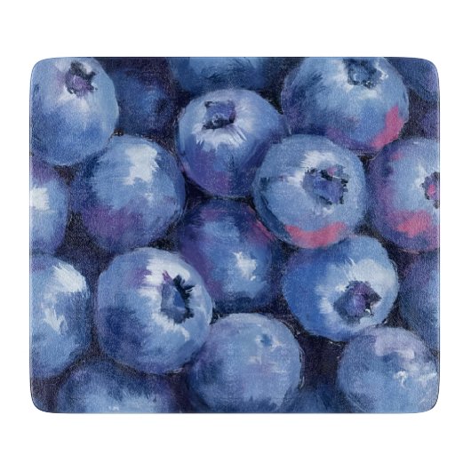 Blueberries | Fruit Watercolor Painted カッティングボード (正面)