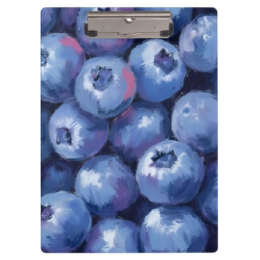 Blueberries | Fruit Watercolor Painted クリップボード (正面)
