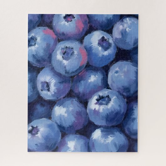 Blueberries | Fruit Watercolor Painted ジグソーパズル (縦)