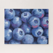 Blueberries | Fruit Watercolor Painted ジグソーパズル (横)