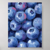 Blueberries | Fruit Watercolor Painted ポスター (正面)
