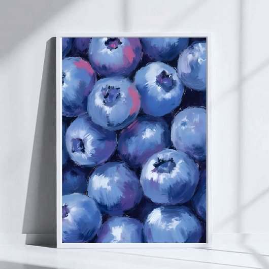 Blueberries | Fruit Watercolor Painted ポスター