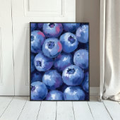 Blueberries | Fruit Watercolor Painted ポスター