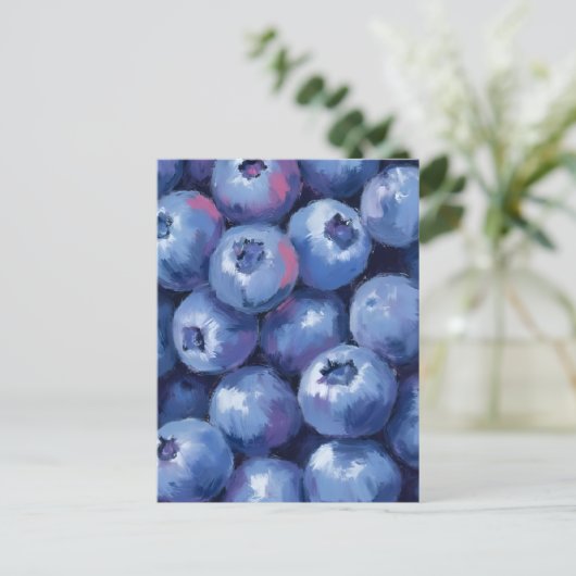 Blueberries | Fruit Watercolor Painted ポストカード (スタンド正面)