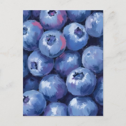 Blueberries | Fruit Watercolor Painted ポストカード (正面)