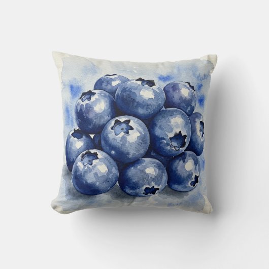 Blueberries Summer Pillow クッション (正面)