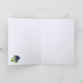 Blueberries Watercolor Blueberry Blossoms Foliage カード (内部)