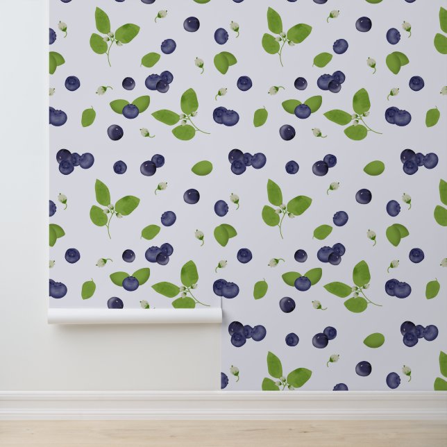 Blueberries Watercolor Blueberry Blossoms Foliage 壁紙 (アプリケーション)